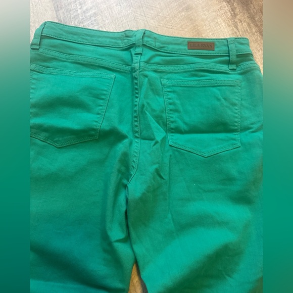 Lila Ryan size 31 mid-rise skinny ankle, teal green jeans - Picture 12 of 12